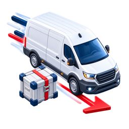 Freight loaded onto a dedicated van